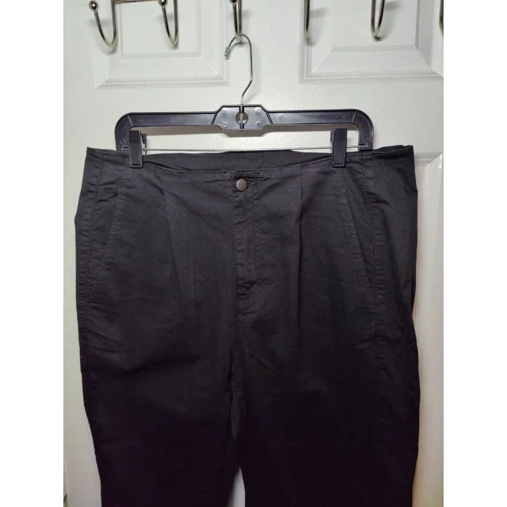 Eileen Fisher Black High‎ Rise Pleated Tapered Pants 14 (35x27.5) NWT